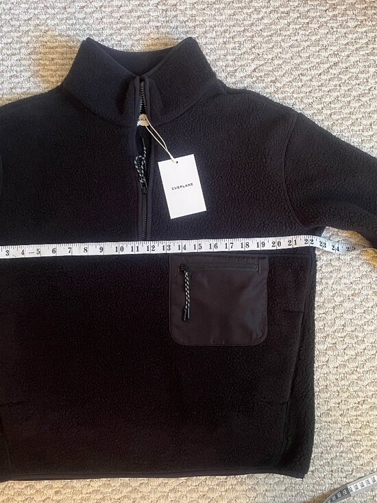 NWT EVERLANE The ReNew Fleece Oversized Half-Zip S Black - Picture 8 of 11